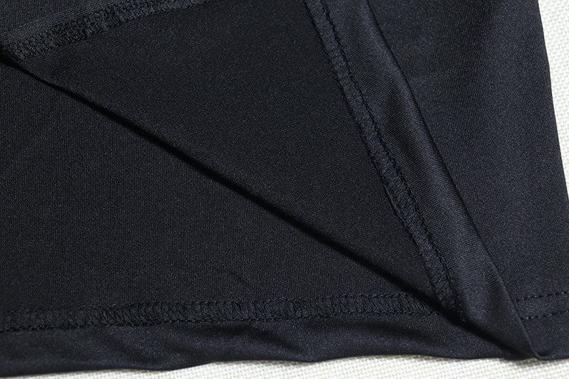 Fashionable Round Neck Solid Color Bell Bottom Sleeve Slit Slit Midi Dress 20