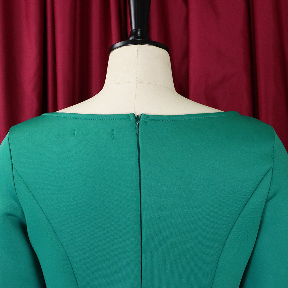 Women's Summer Solid Color Swing Dress Chic Evening Dress 18