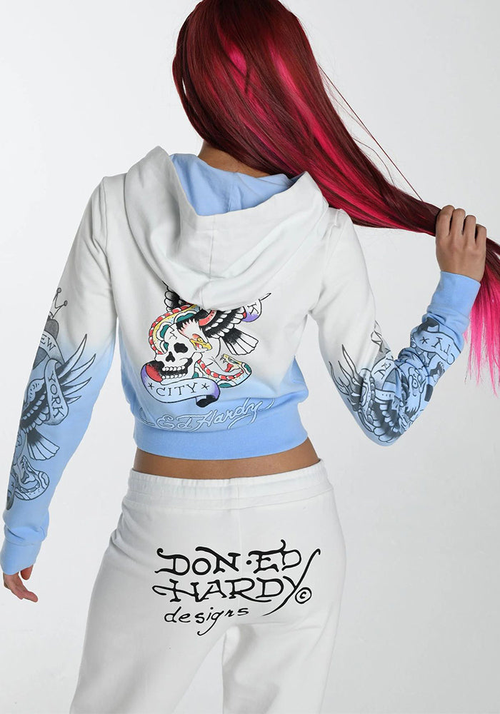 Women's fashion Print zipper hooded Casual two piece tracksuit