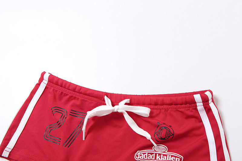 Summer Sexy Slim Short Sleeve High Waist Sports Two Piece Shorts Set For Women 13