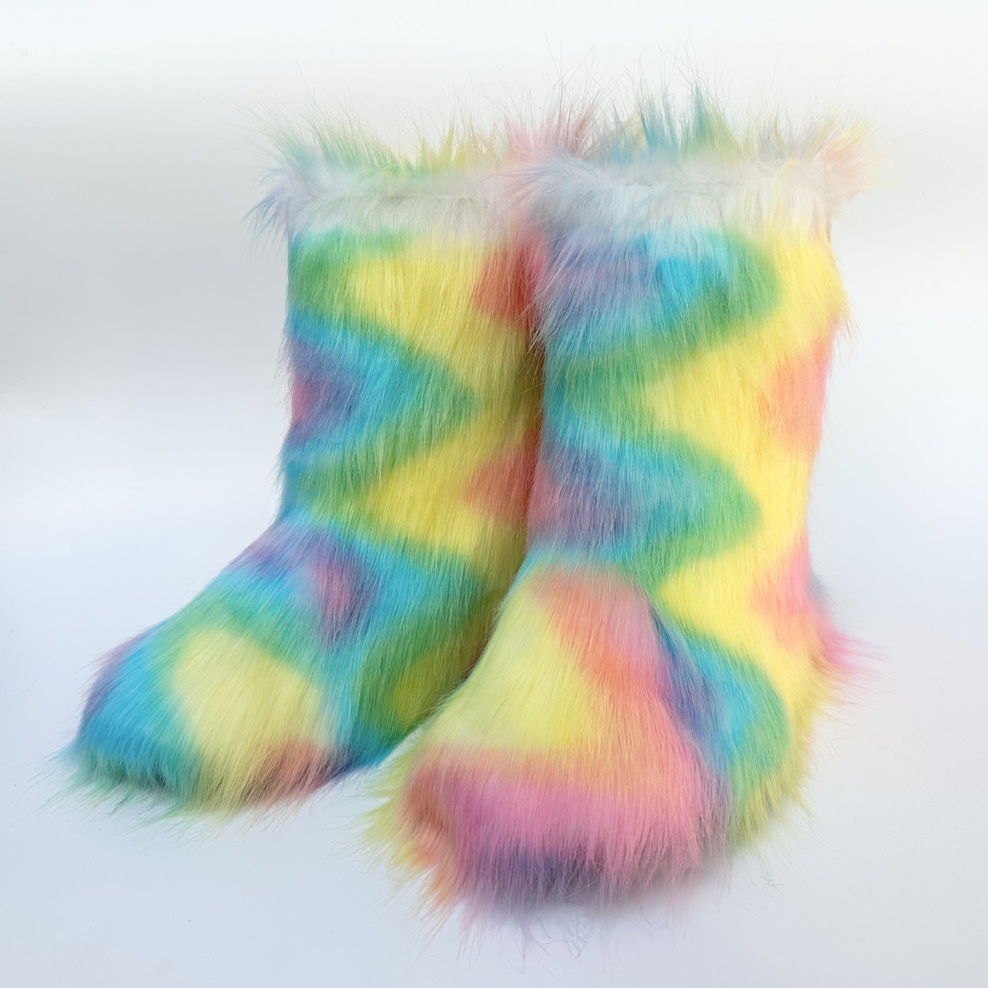 Women Furry Mid-length Snow Boots 26