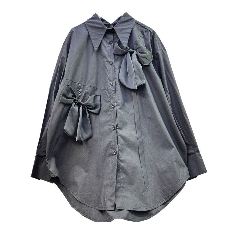 Women French bow long-sleeved shirt 5