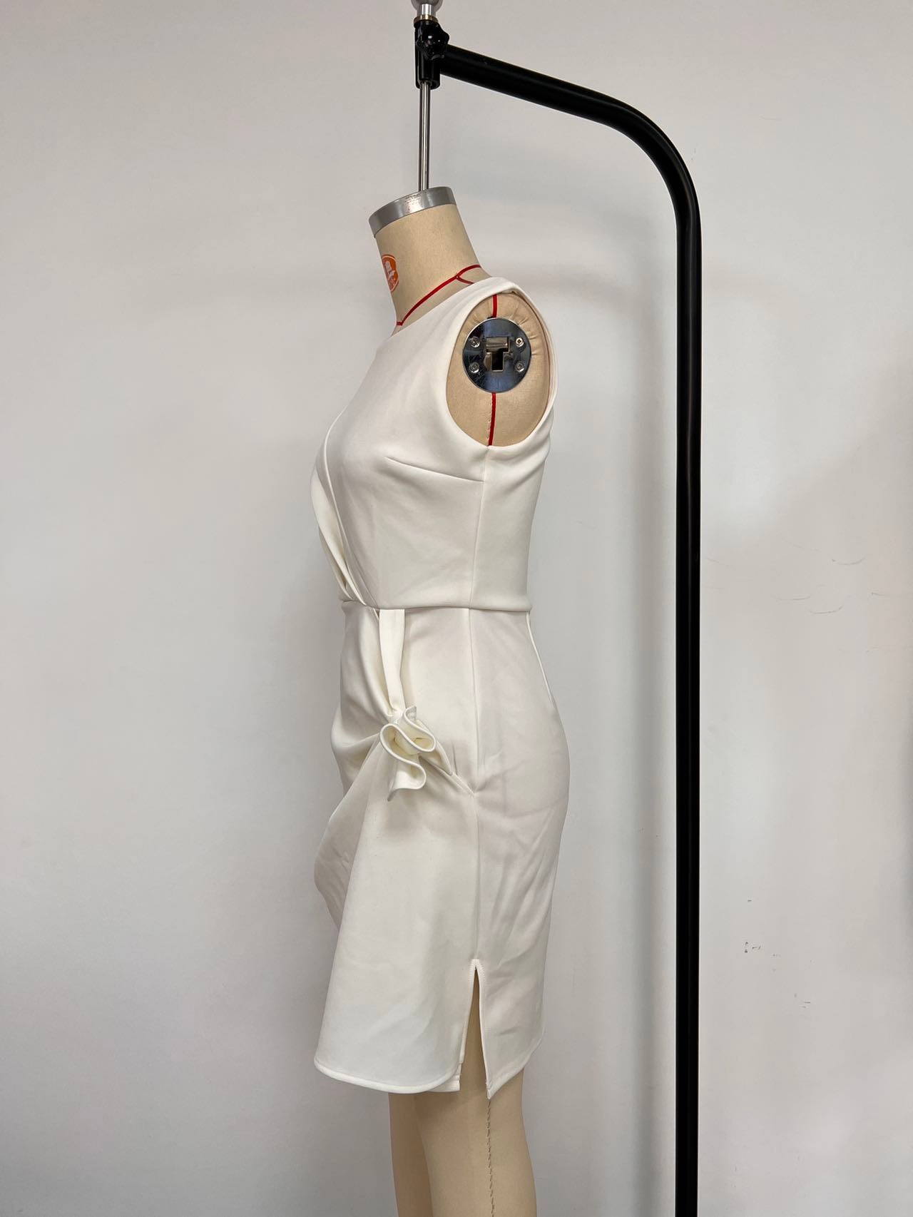 Spring Summer Fashion Sexy Sleeveless Low Back High Slit Dress 11