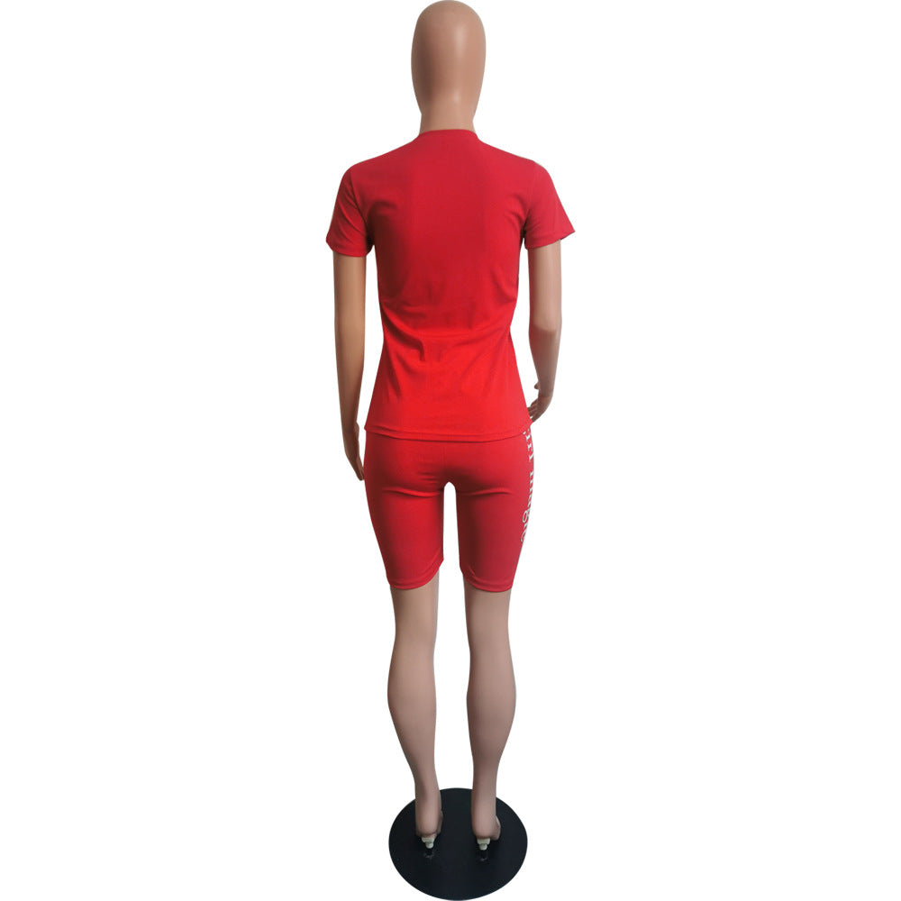 Summer fashionable solid color two-piece fashion casual shorts set 36