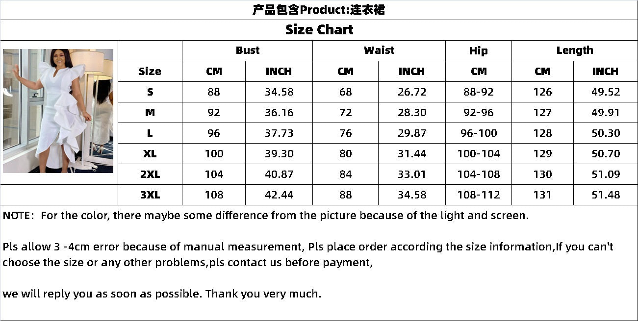 Plus Size Women Solid Irregular Slit Formal Party Dress 10