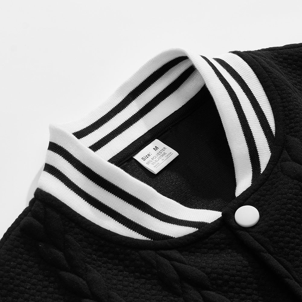 Men's jacquard trendy Solid baseball Coat 24