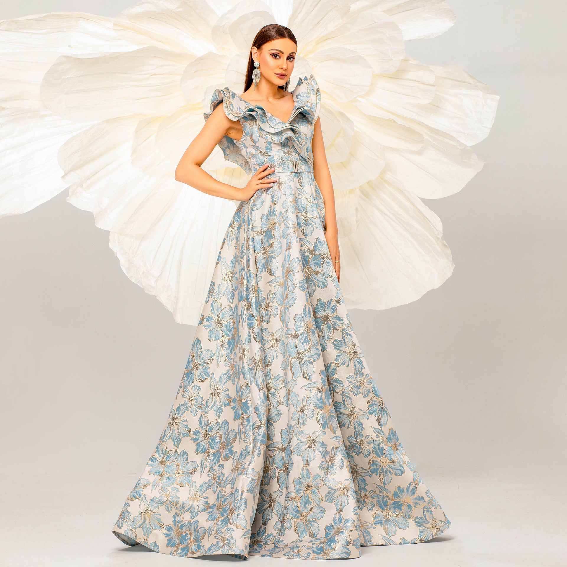 Women Sleeveless V-Neck Sexy Formal Party Evening Dress 3