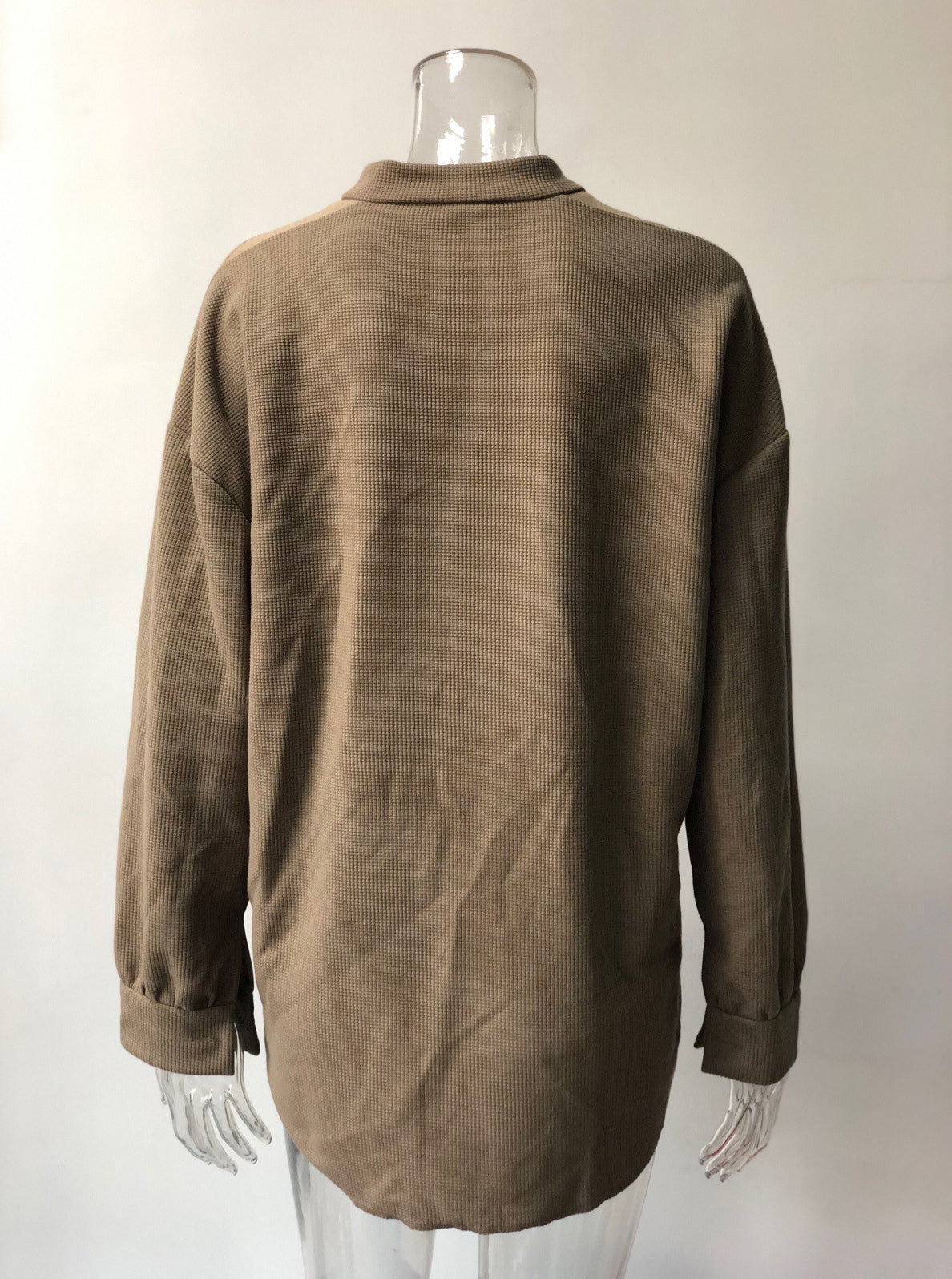 Autumn Jacket Fashion Casual Turndown Collar Pocket Patchwork Irregular Shirt Women 30