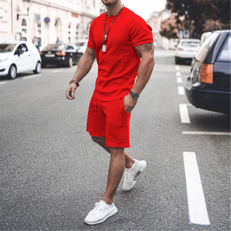 fashion short-sleeved shorts Casual track suit men