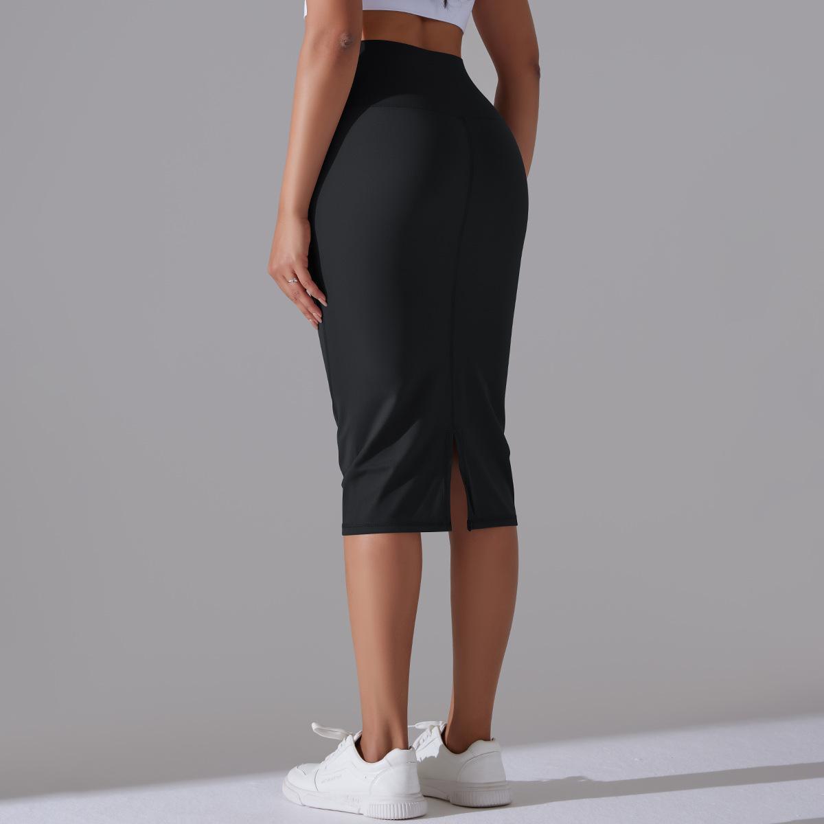 Women High Waist Stretch Slit Sports Skirt 38