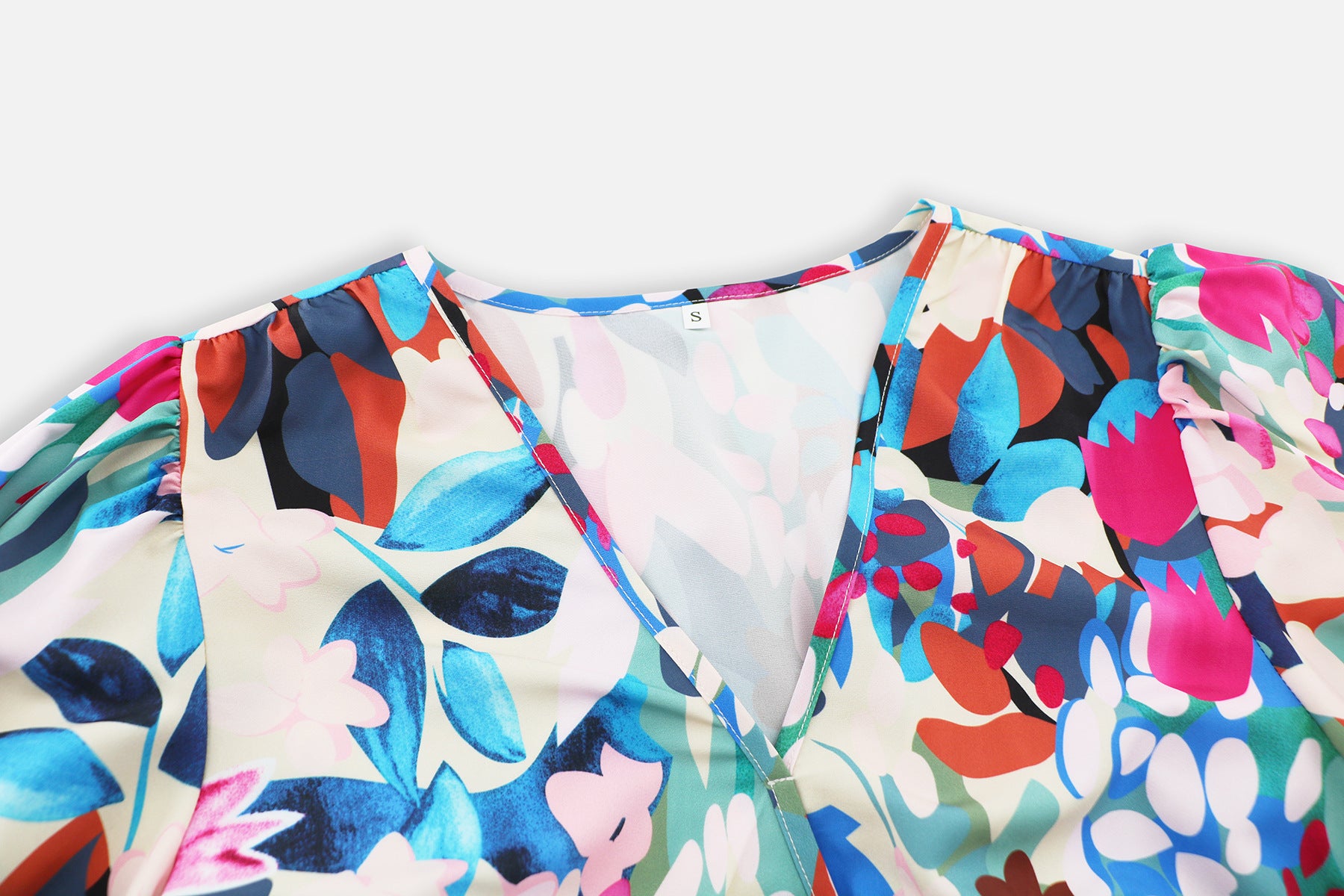 Summer Women's V-Neck Bohemian Print A-Line Dress 33