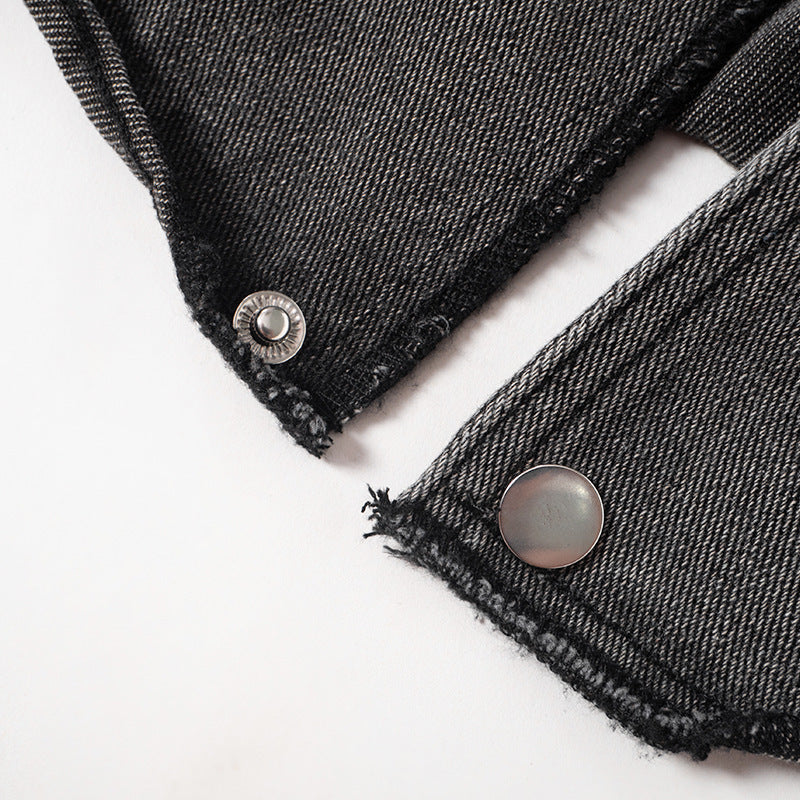 Women Autumn Solid Casual Button Zipper Denim Pleated Skirt 18