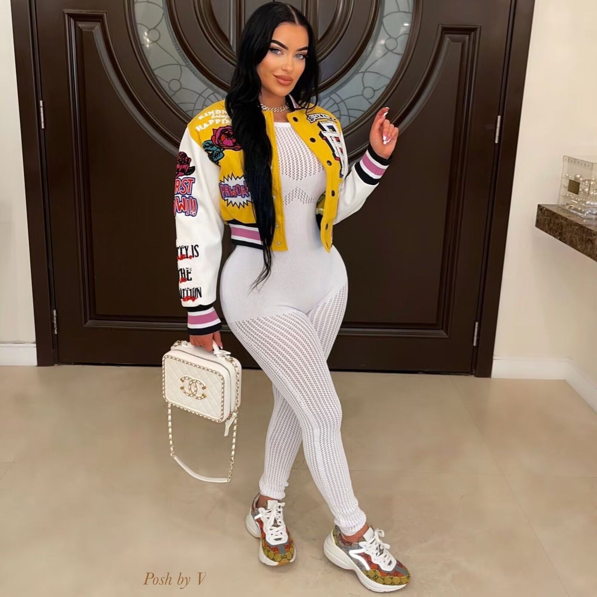 Women Print Baseball Jacket 6