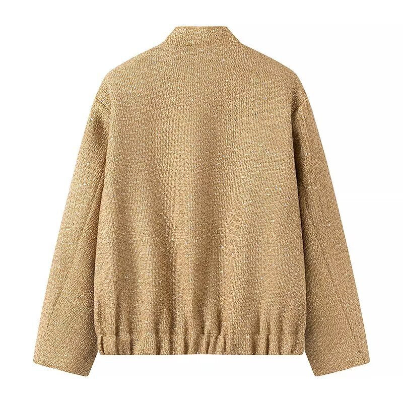 Autumn Women's Stand Collar Sequined Jacket 16