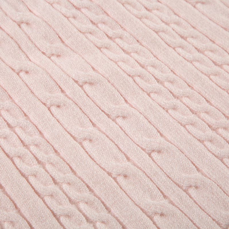 Spring Sweet Pink Turned Waist Elastic Woolen Mini Skirt 13