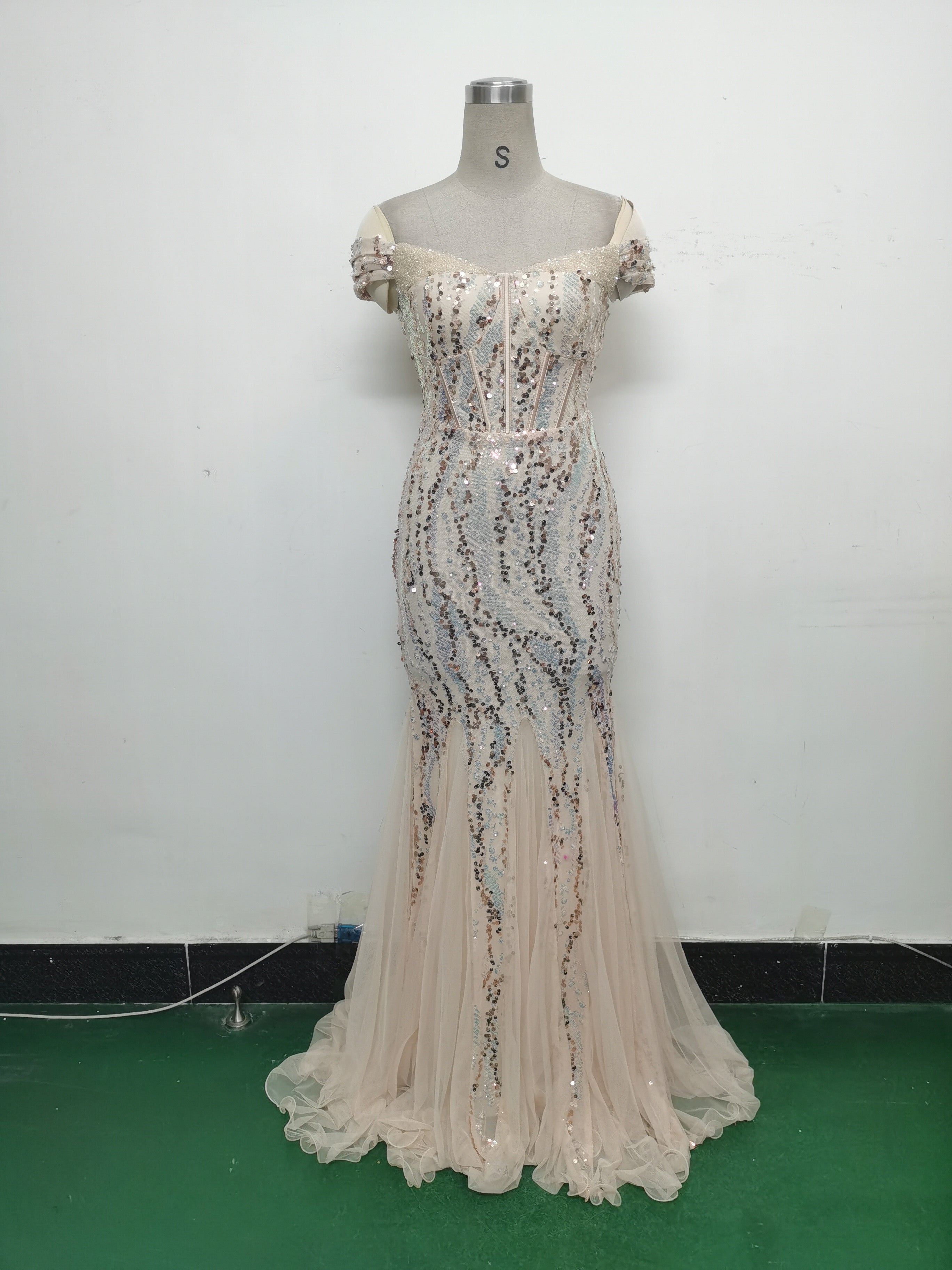 Women Evening Dress Beaded Mesh Beaded Evening Dress 22