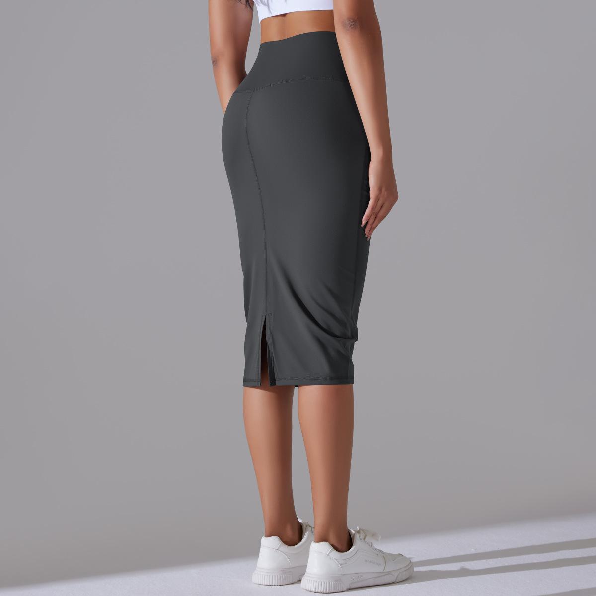 Women High Waist Stretch Slit Sports Skirt 62