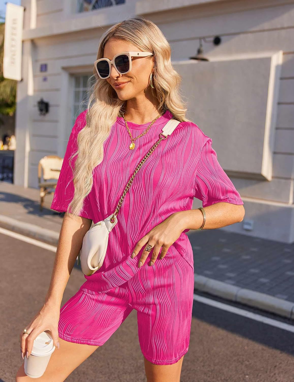 Spring Summer Casual Short Sleeve Pajamas Fashion Two Piece Shorts Set 29