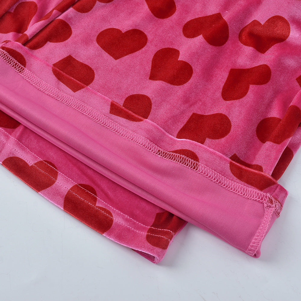 Women Sexy Hooded Printed Zipper Crop Top and Pants Two-piece Set 16