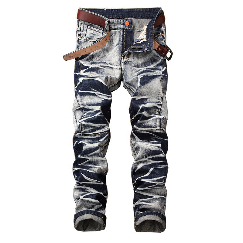 Men Vintage Denim Straight Trousers 5