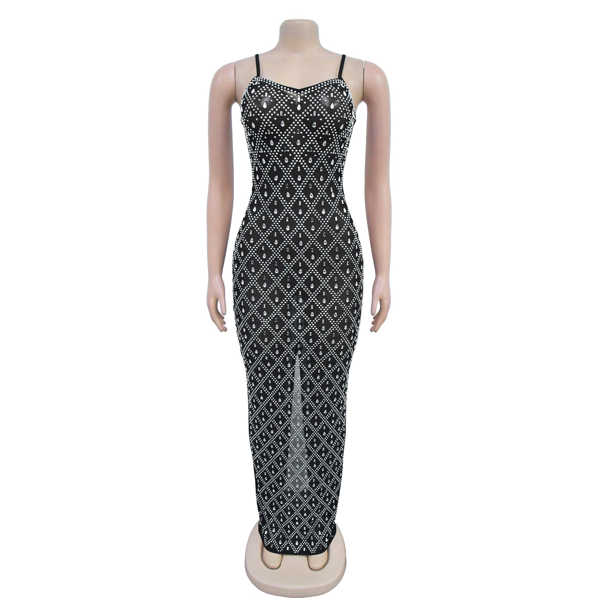 Women sexy suspenders Beaded Bodycon Dress 13