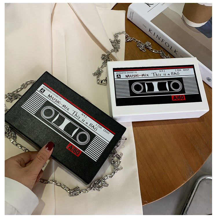 Style Radio Women's Bag Trendy Box Small Square Bag Chain Shoulder Messenger Bag 10