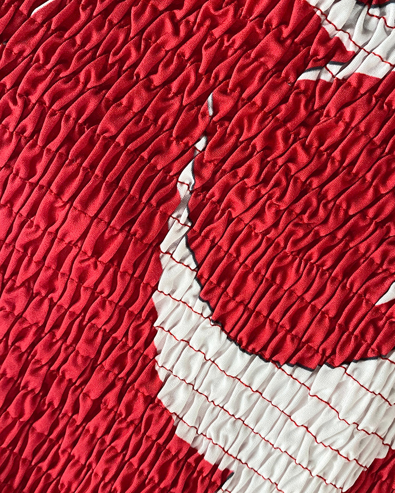 Women Orange Tropical Print Suspender Ruffled Slit Maxi Dress 6