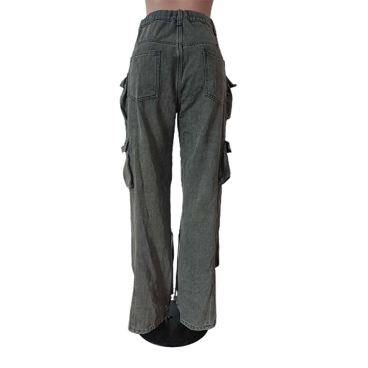 Denim Cargo Pants Multi-Pocket Pants Retro Casual Pocket Pants 22