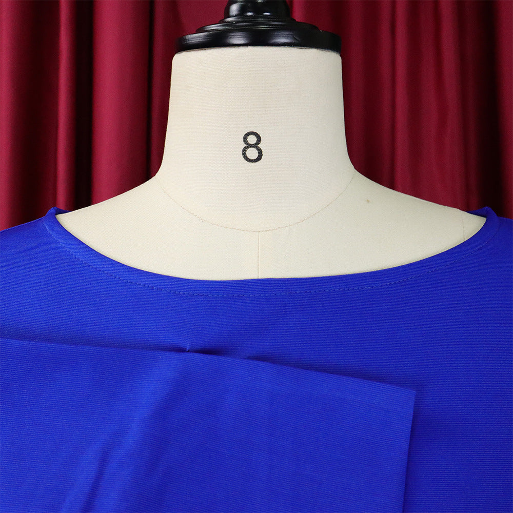 Women's Solid Color Professional Fashion Chic Plus Size Elegant African Dress 19