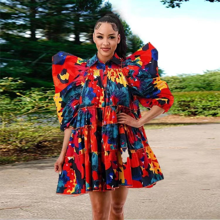 Women's Fashion Casual Ruffle Button Dress Shirt 3