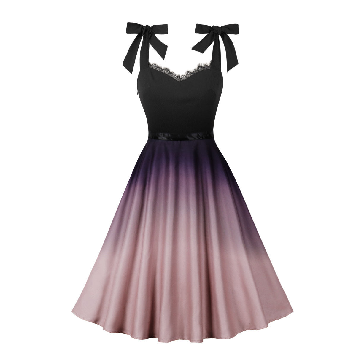 Princess Dress Christmas Gradient Pink Slim Straps Sleeveless Women's Party Dress 5