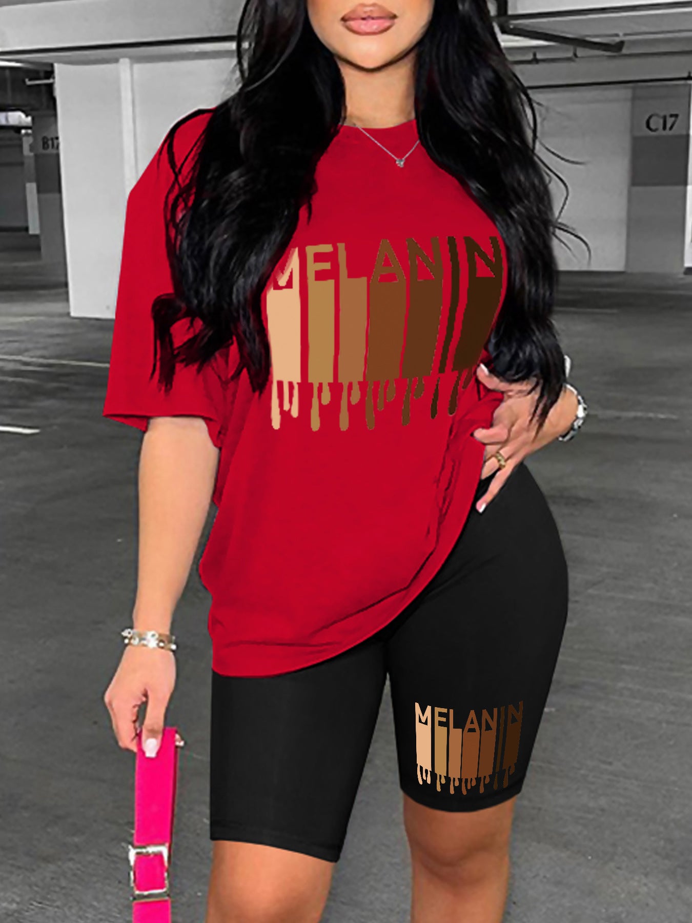 Women's Fashion Printed T-Shirt Shorts Two-Piece Set 20