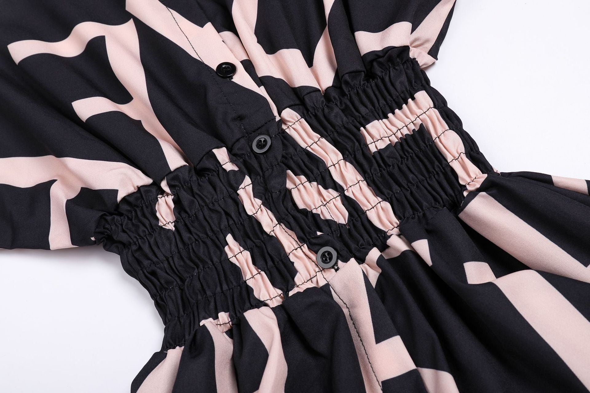 Women print pleated long-sleeved shirt 12