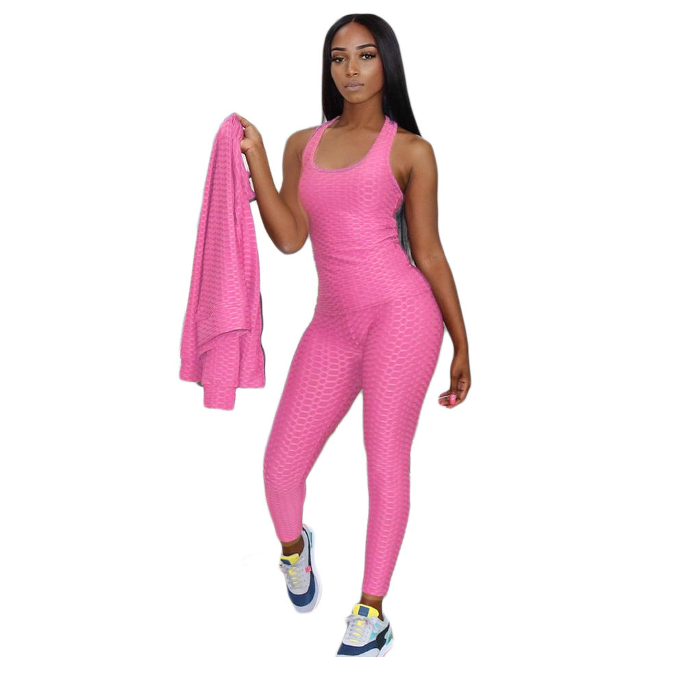 Autumn Winter Women's Sexy Home Workout Three-Piece Butt Lifting Yoga Set 10