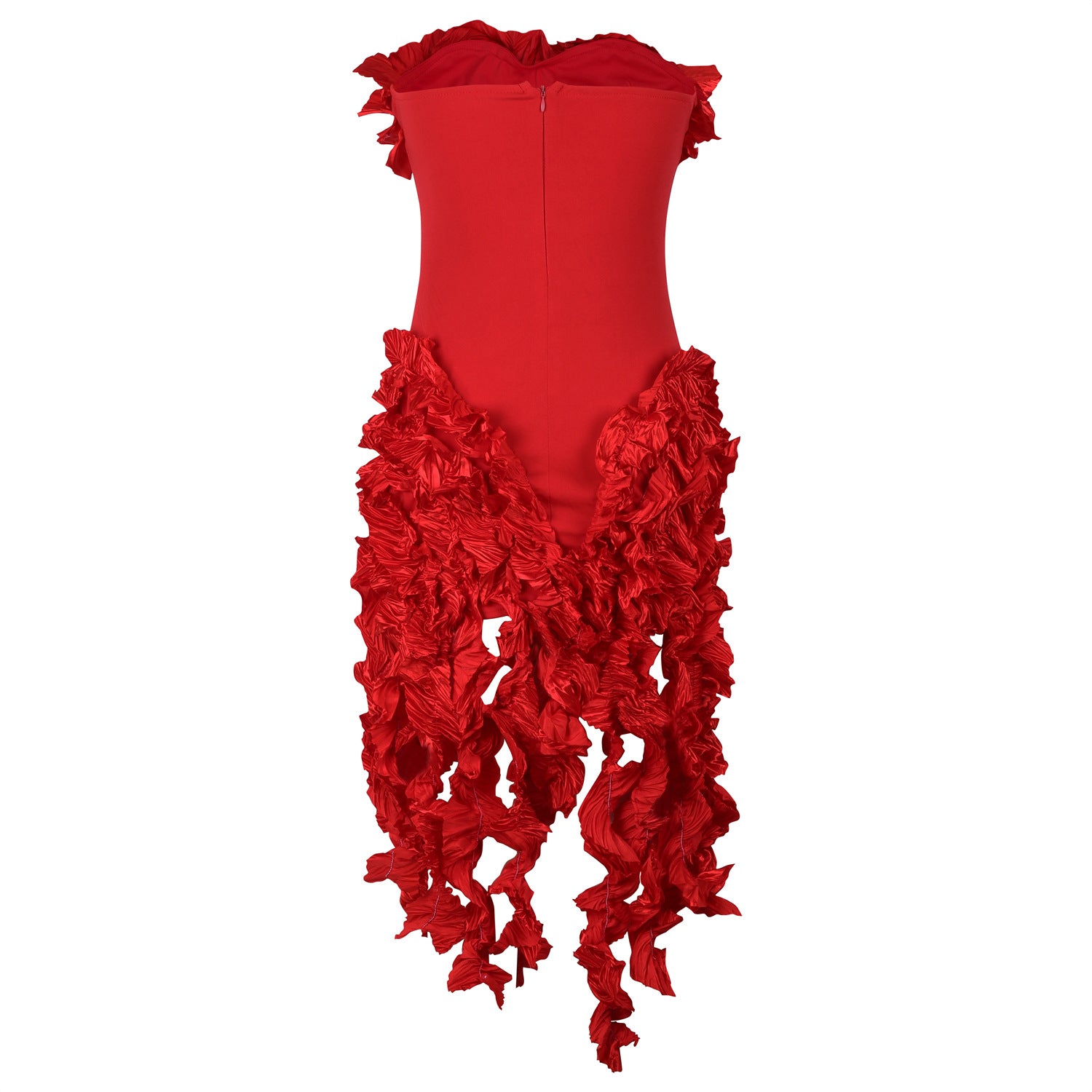 Women's Summer Sexy Strapless Ruffle Tassel Dress 32