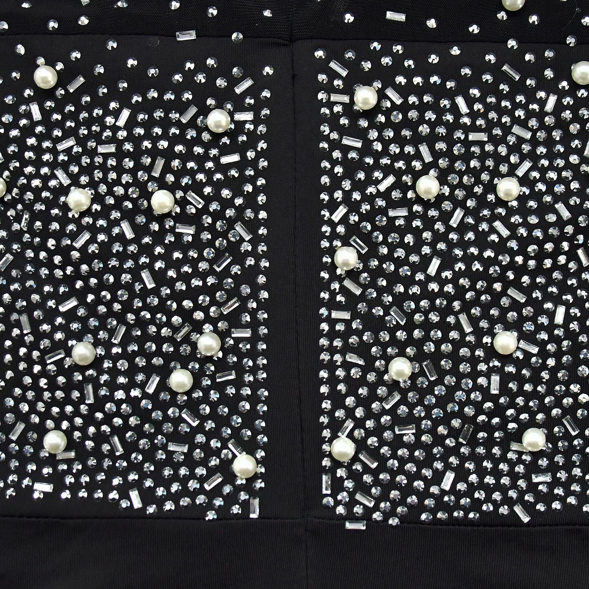 Women solid mesh beaded long-sleeved mini dress 23