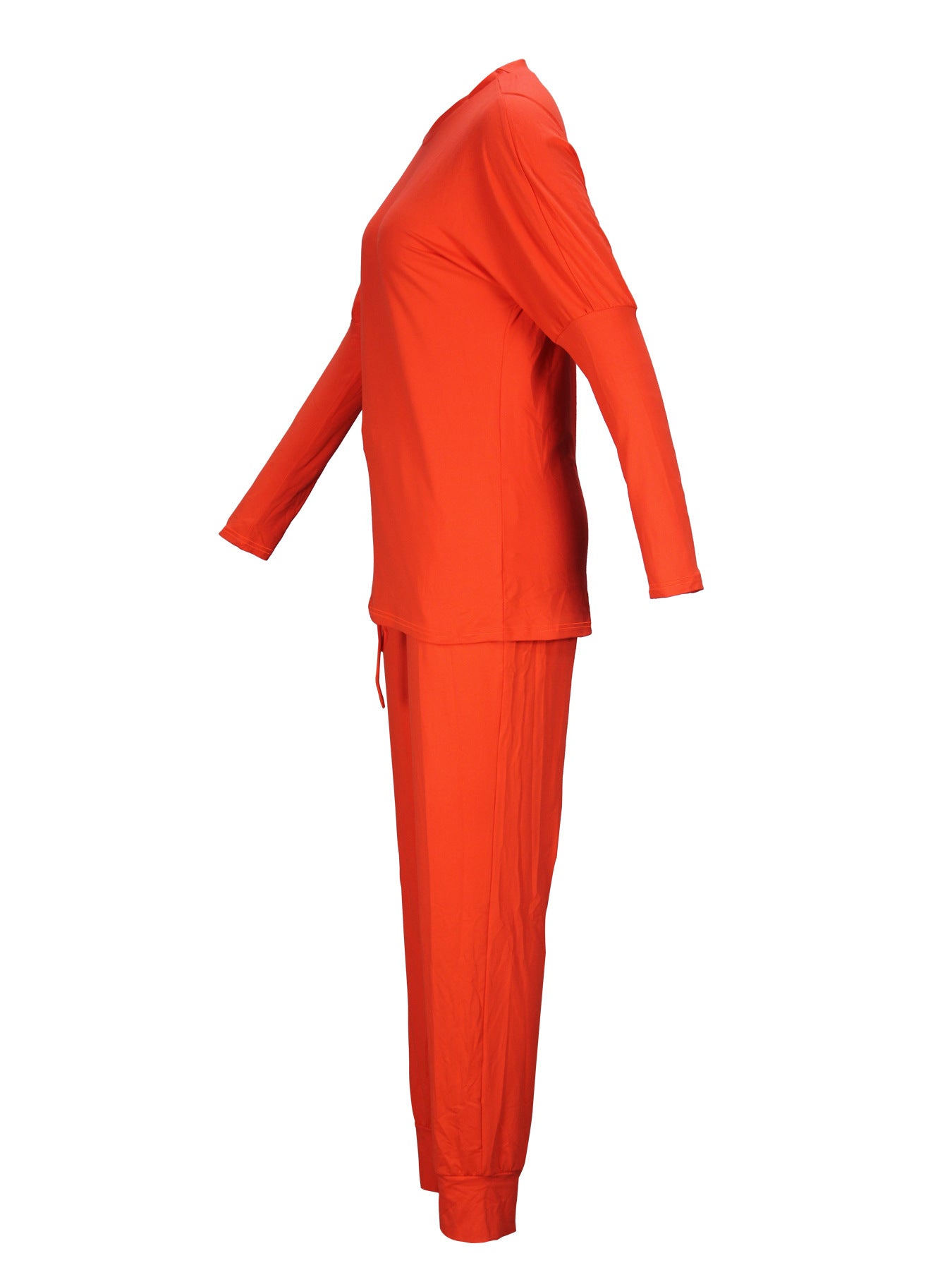 Autumn and Winter Women's Clothing Round Neck Loose Solid Color Long Casual Two-piece Pants Set 27