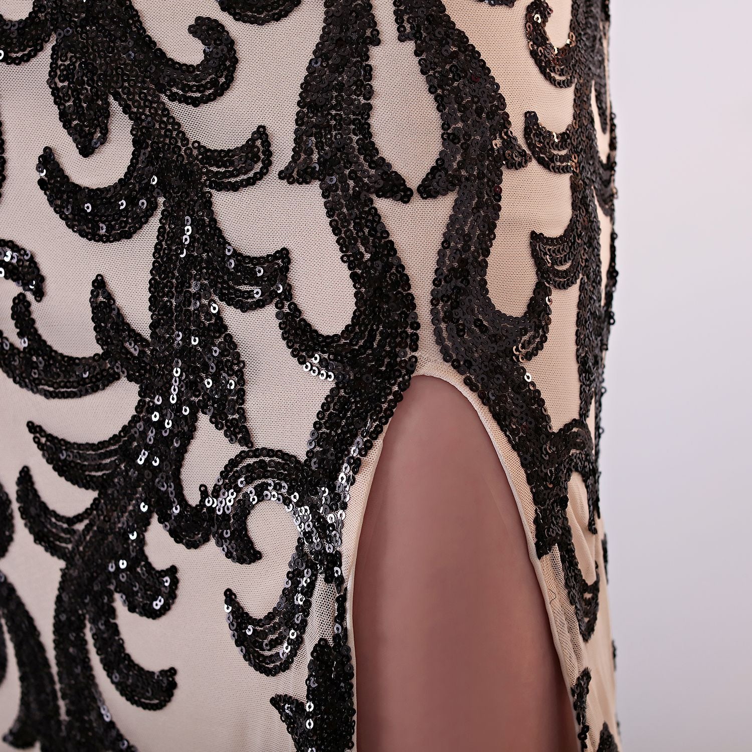 Mesh Embroidered Sequins Long Slim Mermaid Dress Women Formal Fashion Party Dress 16