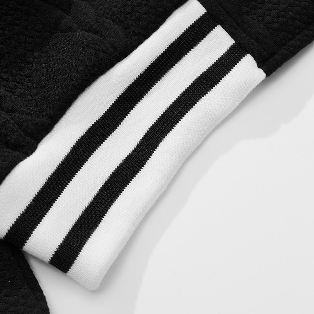 Men's jacquard trendy Solid baseball Coat 23