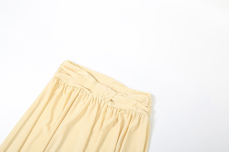 Autumn Women's Fashion Sexy Strapless Crop Top Sexy Chic Long Skirt Two-Piece Set 17