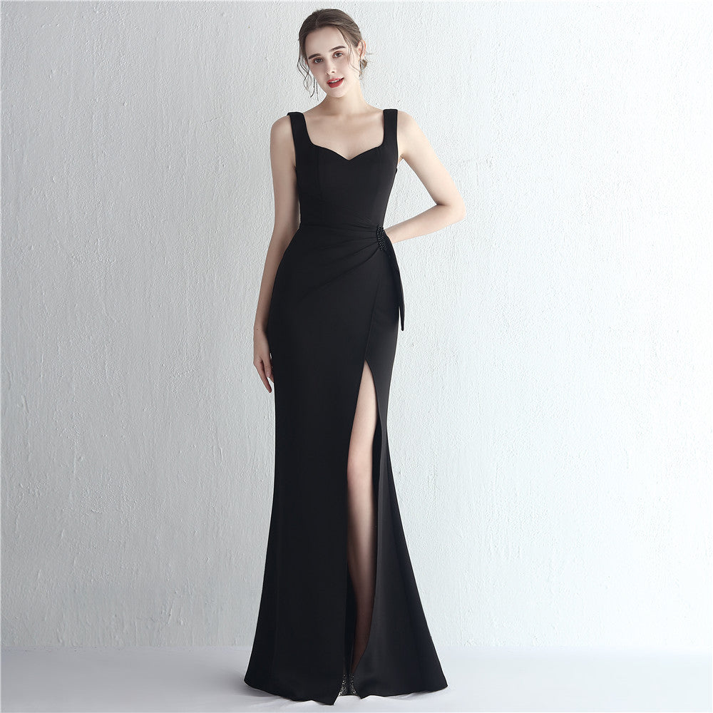 Women Beaded Slit Mermaid Evening Dress 4