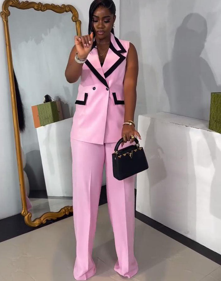 Women Casual vest and Pants Two Piece Set