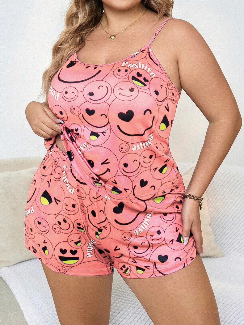 Plus Size Women Camisole Shorts Lounge Wear 9