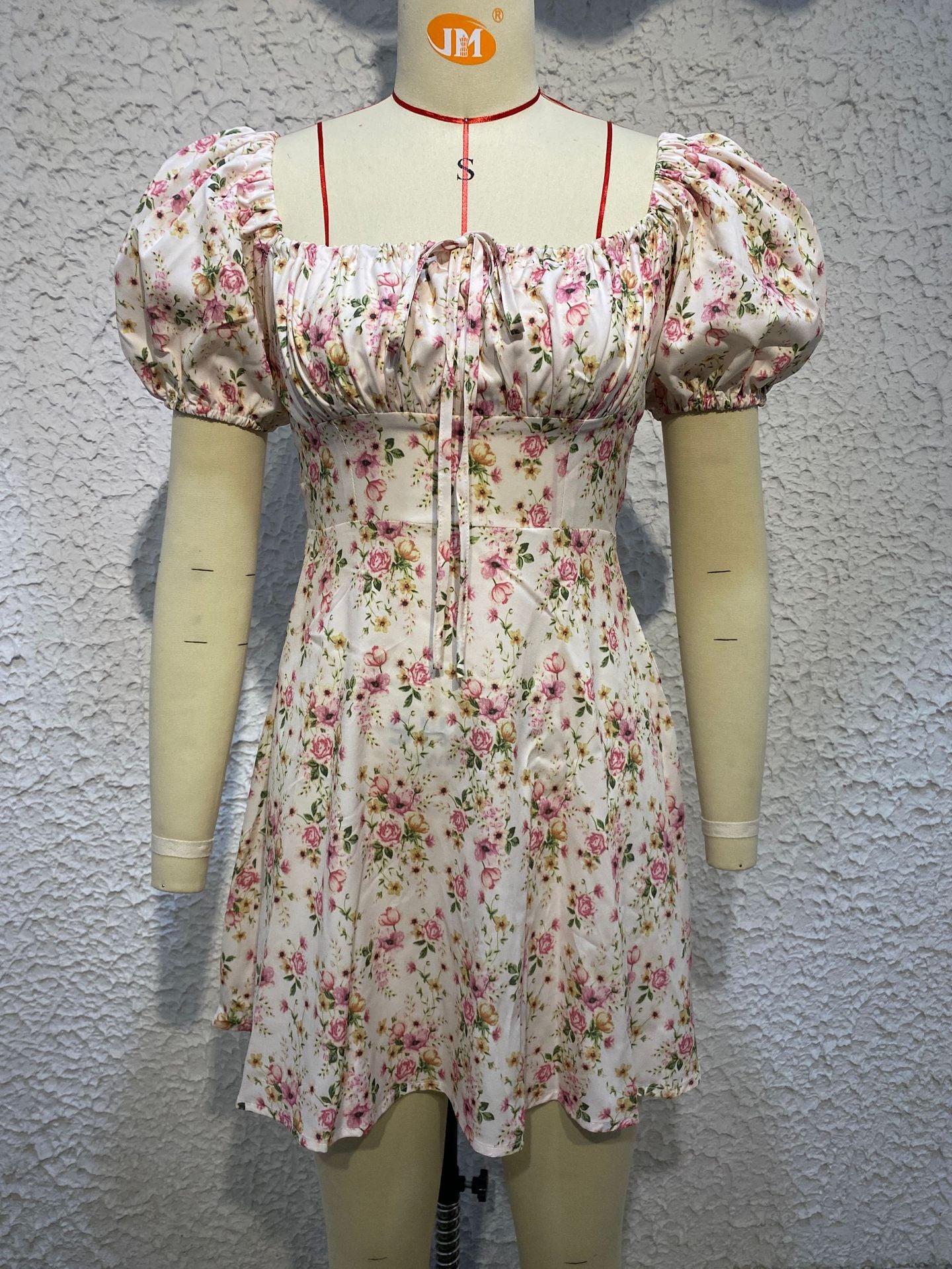 Women'S Summer Fashion Puff Sleeve Floral A-Line Summer Female Dress 12