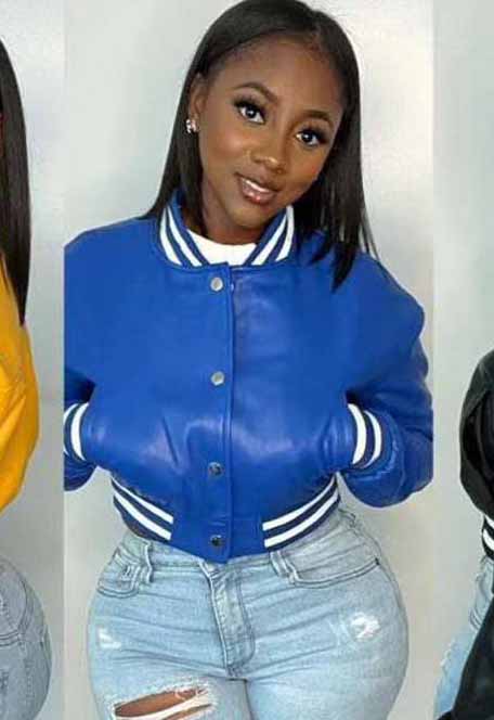 WomenCasual Pu Leather Long Sleeve Slim Fit Jacket 5