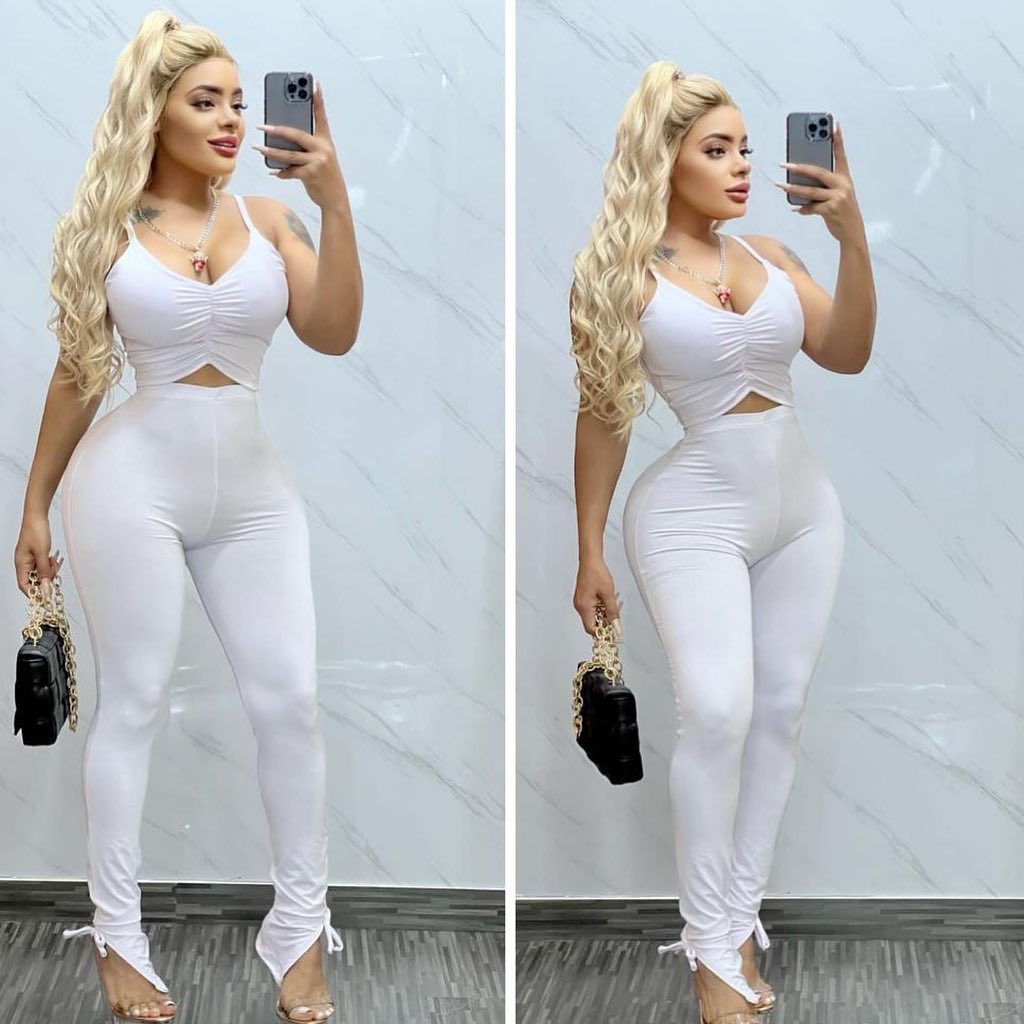 Women Suspenders Sexy Buttocks Lace-Up Crop Top and Pant Two-Piece Set