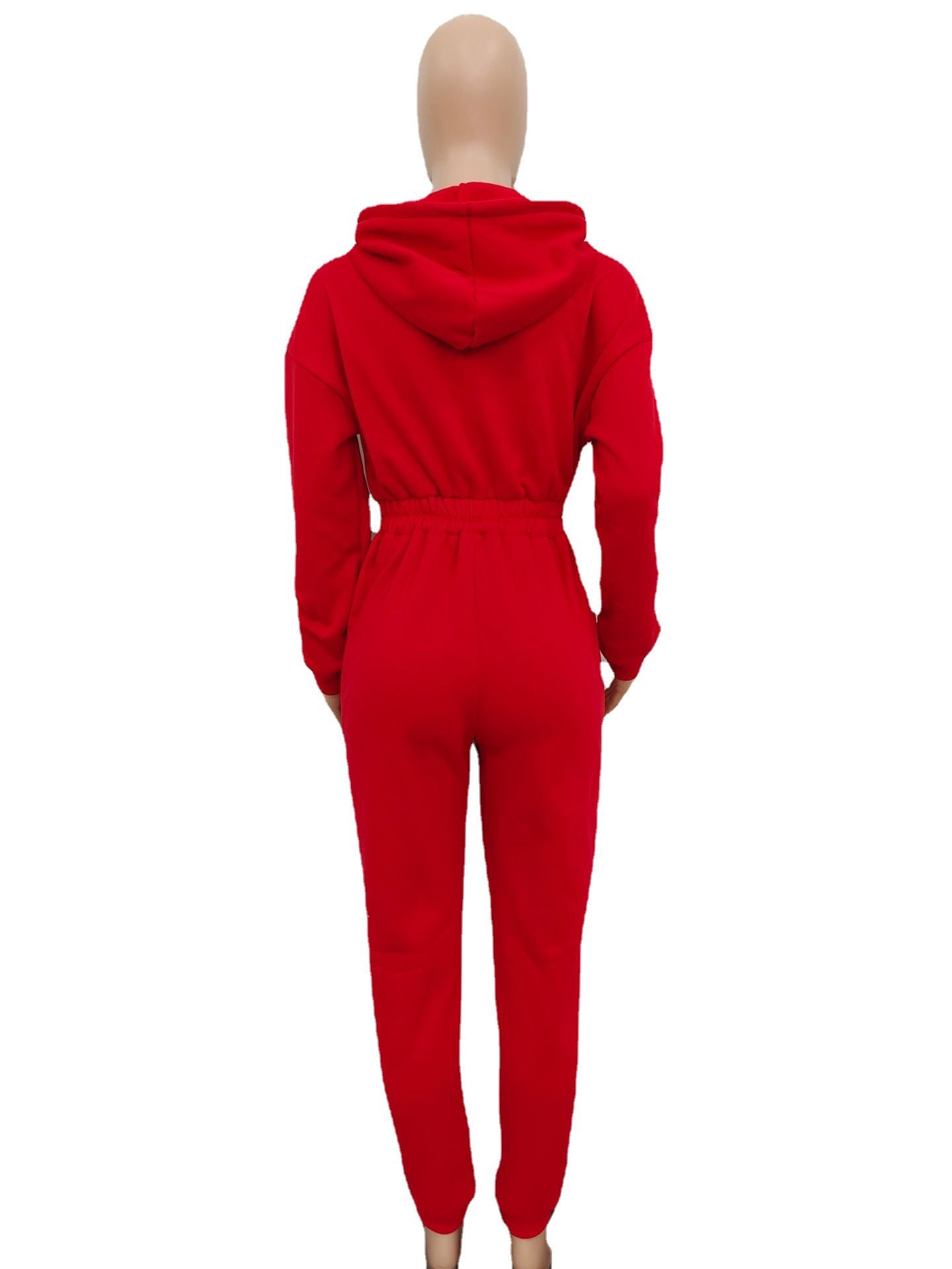 Sexy Women'S Hooded Solid Color Long Sleeve Casual Jumpsuit 12