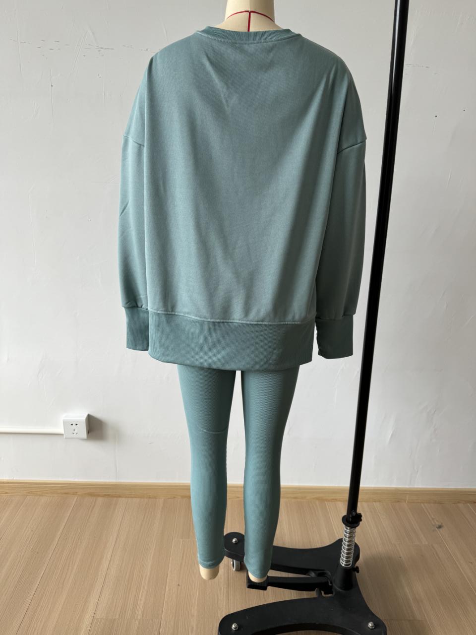 Women Spring Casual Long Sleeve Top and Long Pants Two-piece Set 24