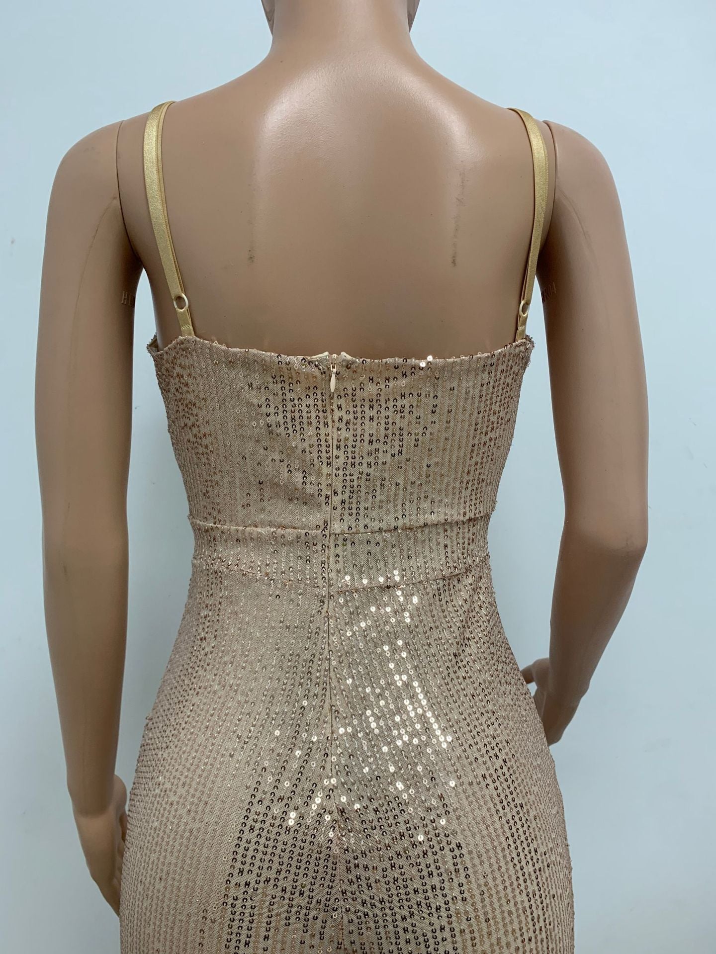 Deep V Neck Low Back Sleeveless Chic Sequined Straps Elegant Women's Party Jumpsuit 50