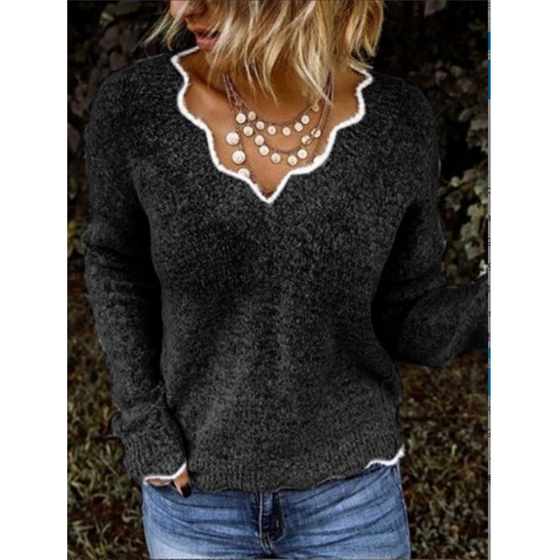 Women v-neck knitting sweater 7